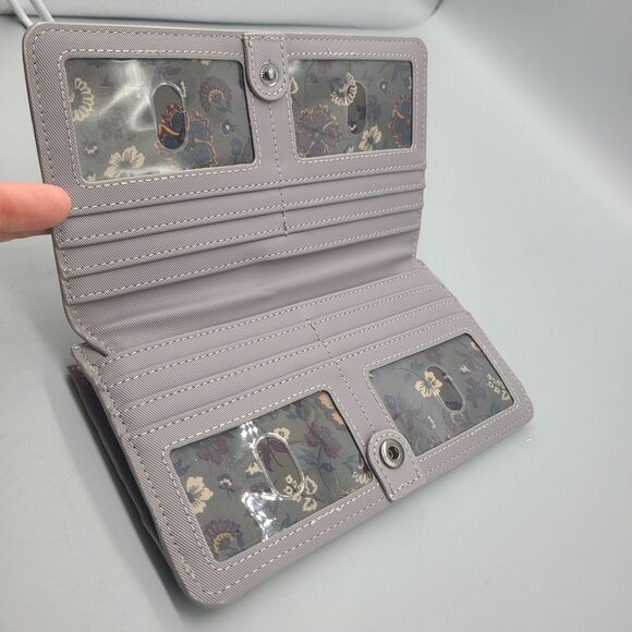 Lug Surrey Satin Luxe Vegan 7.75" x 4.25" x 1.75" RFID Wallet pebble color NWOT - Picture 3 of 8